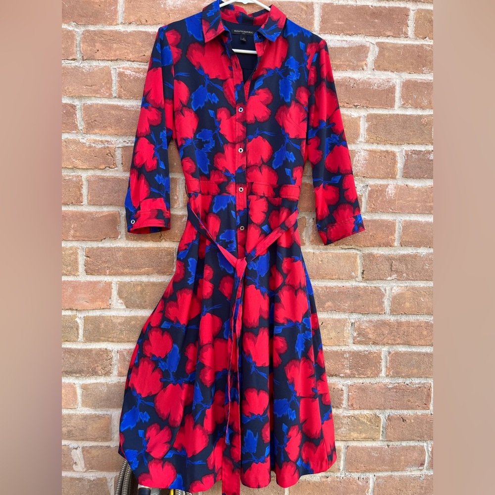 Banana Republic Floral Midi Shirtdress